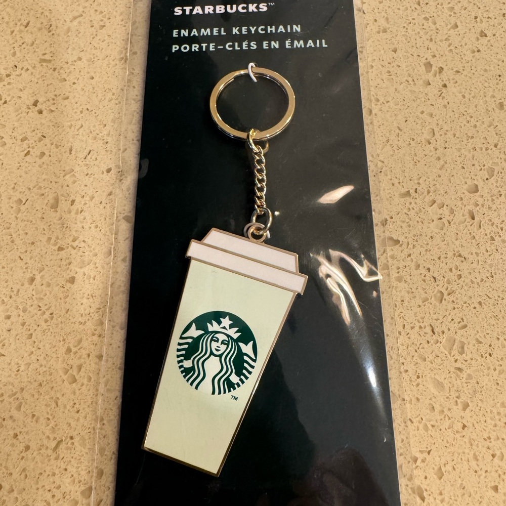 Starbucks Coffee Cup Keychain - Green and White from Italy